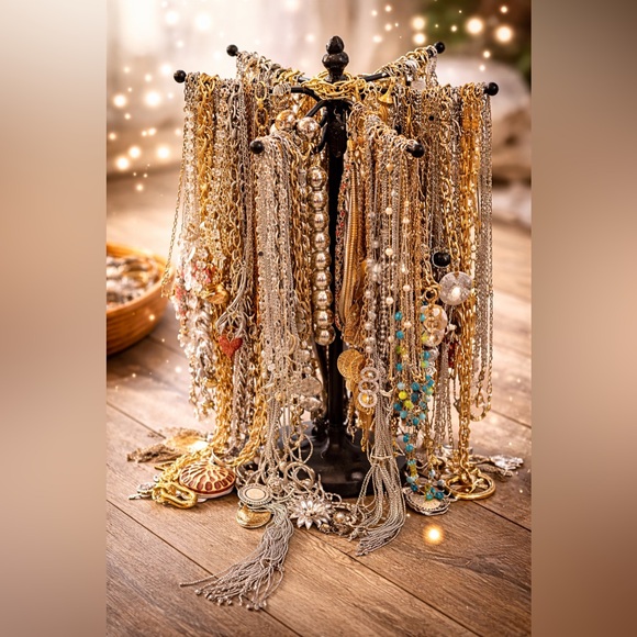 6 Layer Queen Jewelry Lot 👑 Gold & Silver Tone Chains | Stackable Necklace Mix - Picture 1 of 6